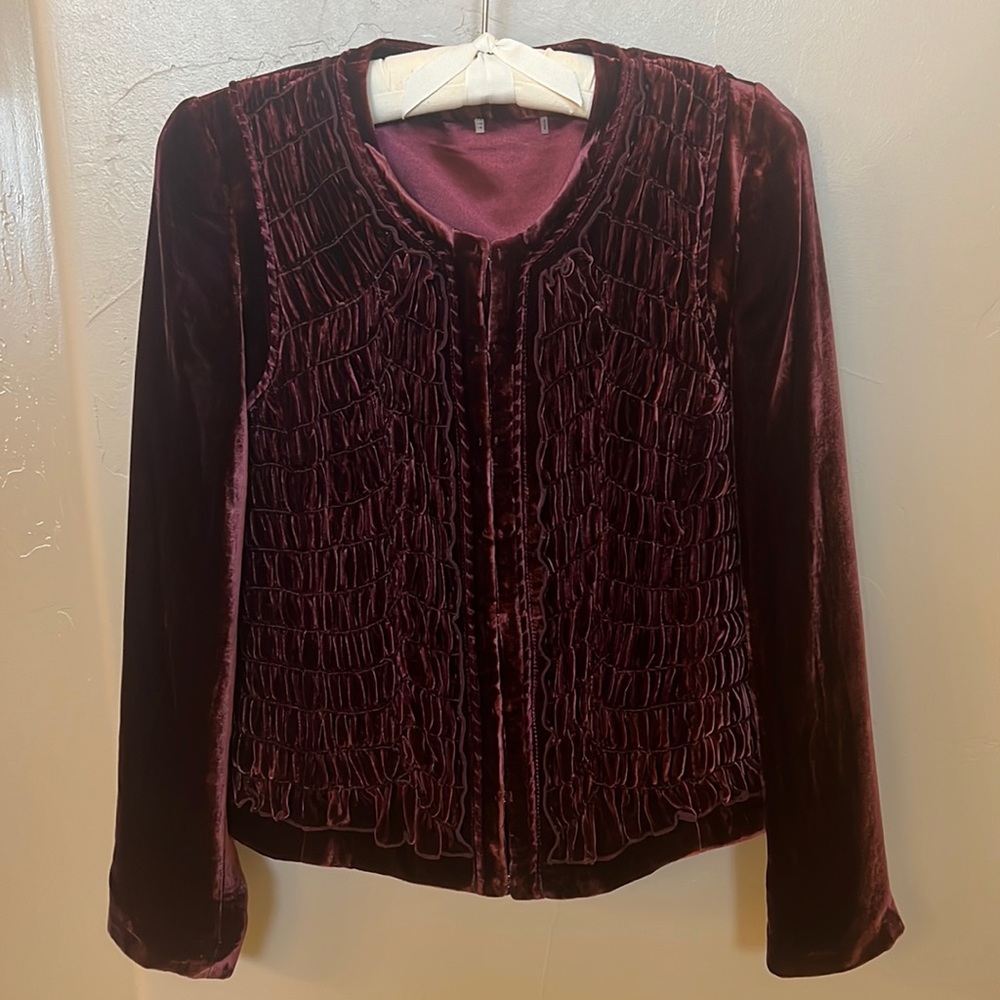 ELIE TAHARI • Exclusively for Nordstrom • Size 6 • Burgundy Velvet Jacket • NWOT